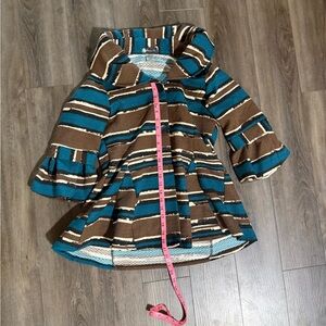 Damee Brown and Teal Striped Jacket